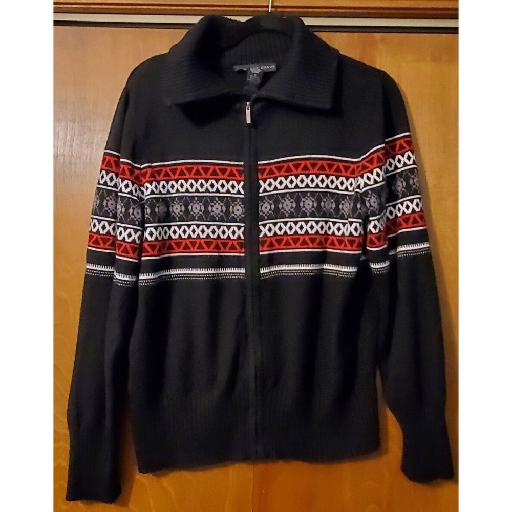 Women's Josephine Chaus Black, Red, Gray, White Sweater Size L